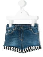 Dolce & Gabbana Kids - Striped Hem Denim Shorts - Kids - Cotton/spandex/elastane - 6 Mth, Blue