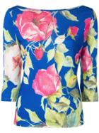 Blugirl Floral Fine Knit Sweater - Blue