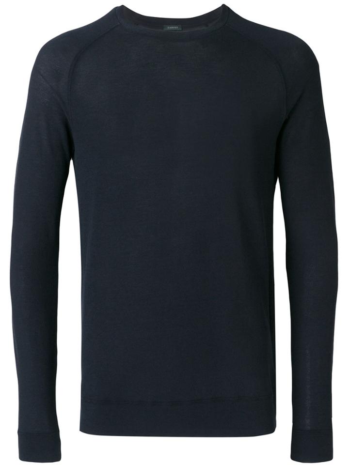 Zanone Lightweight Sweatshirt - Blue