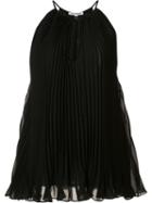 Elizabeth And James V-neck Pleated Blouse, Women's, Size: Small, Black, Acetate/polyester