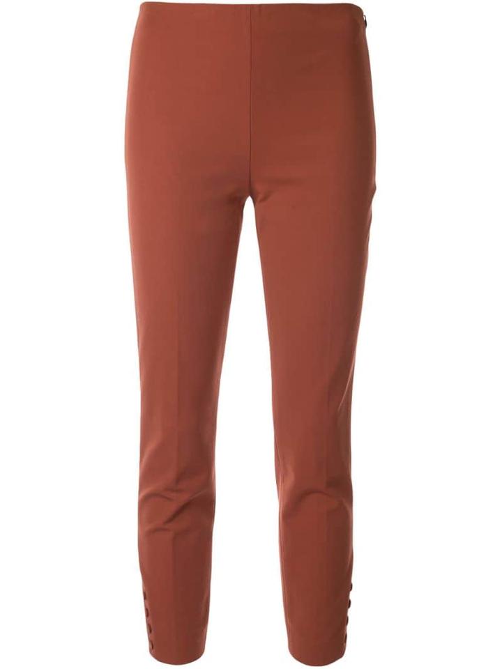 Theory Cropped Fitted Trousers - Brown