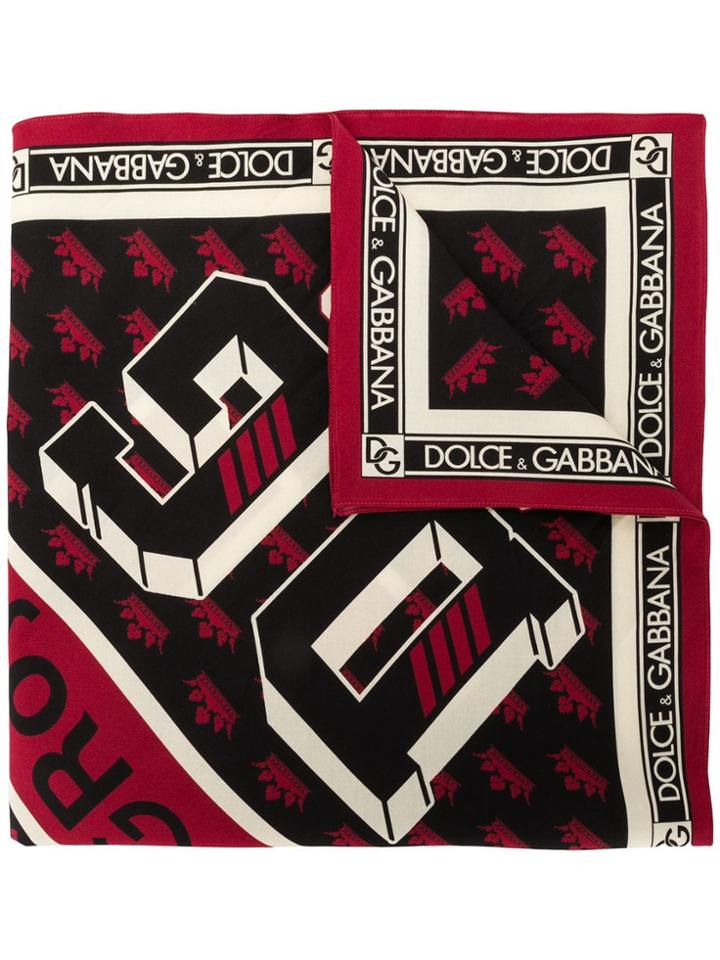 Dolce & Gabbana King Print Scarf - Black
