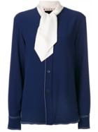 Marni - Blouse With Scarf Feature - Women - Acetate/viscose - 44, Blue, Acetate/viscose