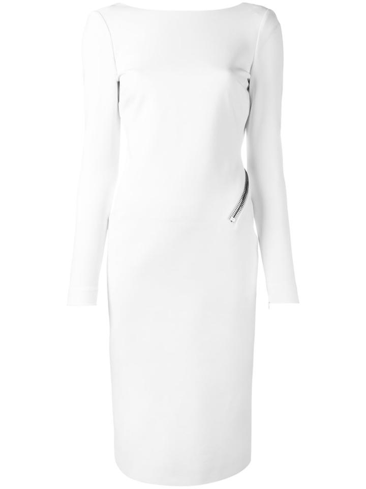Tom Ford Open Back Fitted Dress, Women's, Size: 38, White, Silk/polyamide/spandex/elastane/viscose