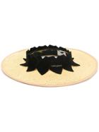 Maison Kitsuné Embellished Wide-brim Hat - Nude & Neutrals
