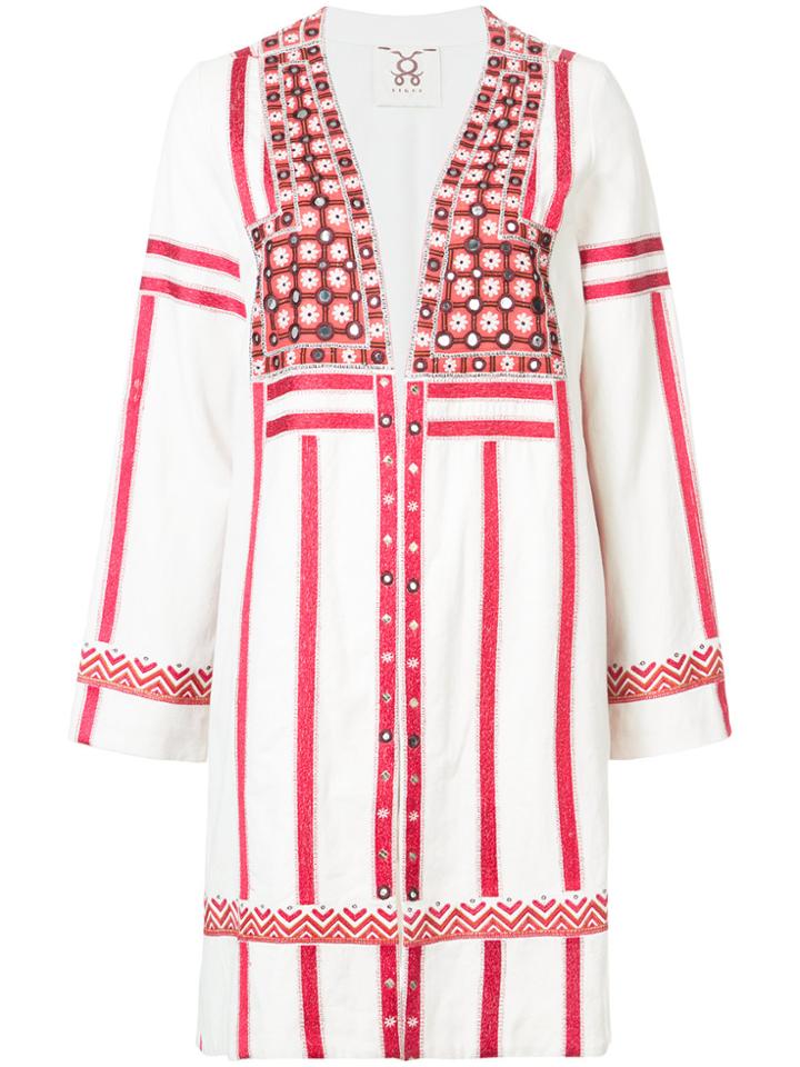 Figue Embroidered Oversized Jacket - White