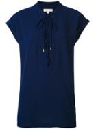 Michael Michael Kors - Drawstring Blouse - Women - Polyester/spandex/elastane - M, Blue, Polyester/spandex/elastane