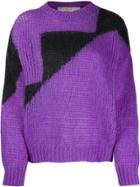 Tela Oversized Color-block Sweater - Purple