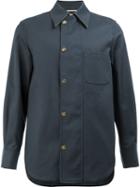 Thom Browne Off-centre Buttoned Shirt, Men's, Size: 4, Blue, Cotton