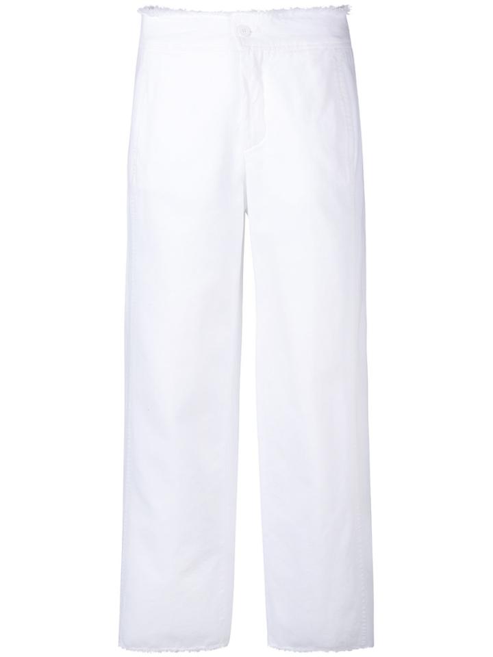 Dondup Frayed Wide Leg Jeans - White