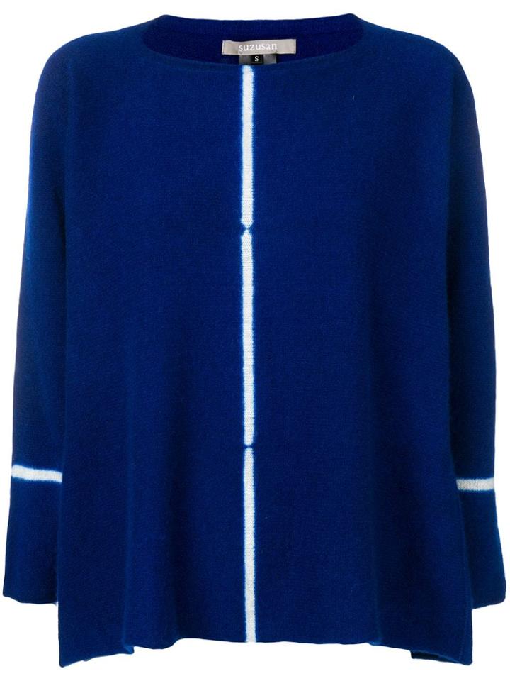 Suzusan Contrast Stripe Jumper - Blue