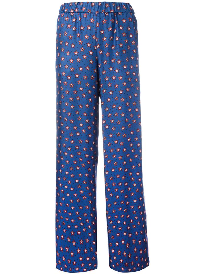 P.a.r.o.s.h. Printed Stars Flared Pants - Blue