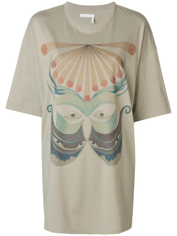 Chloé Oversized Graphic Print T-shirt - Grey
