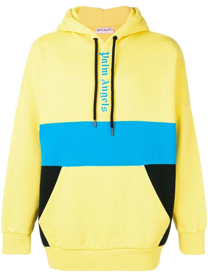 Palm Angels Colour Block Hoodie - Yellow