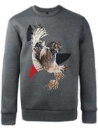Neil Barrett Modernist Owl Print Sweatshirt, Men's, Size: Small, Grey, Viscose/polyurethane