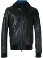 Dolce & Gabbana - Zipped Hooded Jacket - Men - Lamb Skin/nylon/polyester - 52, Black, Lamb Skin/nylon/polyester
