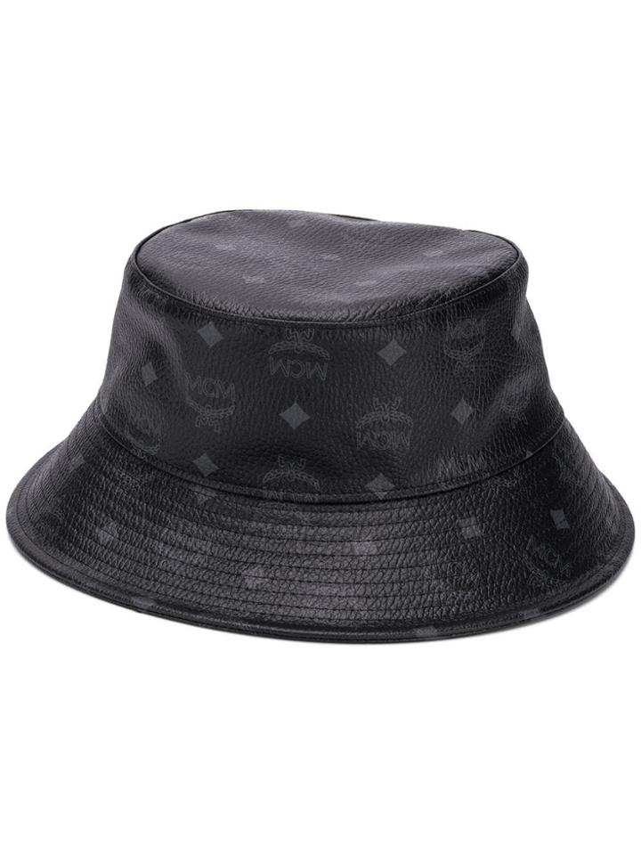 Mcm Logo Print Logo Hat - Black