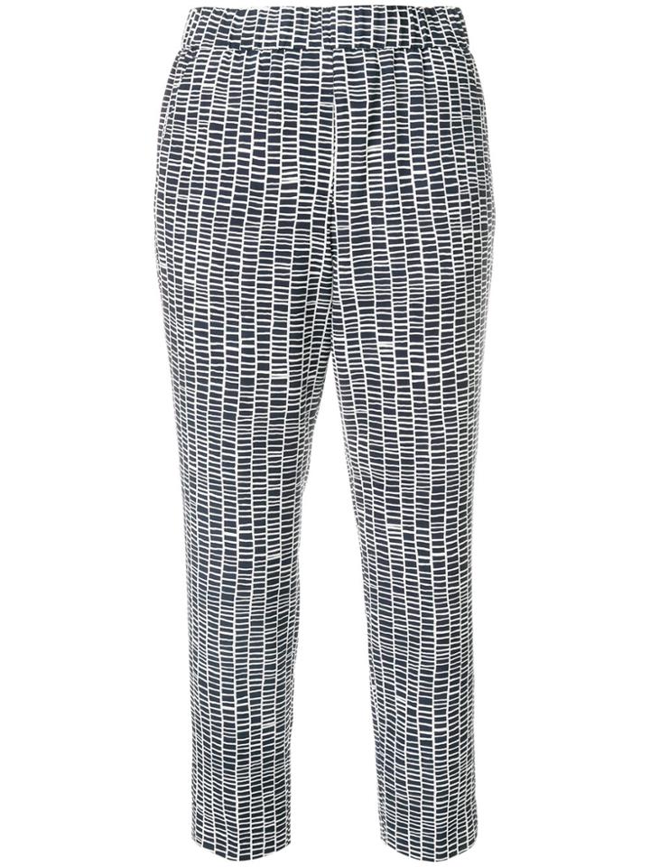 Peserico Geometric Pattern Cropped Trousers - Black