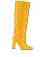 Paris Texas Crocodile Effect Boots - Yellow