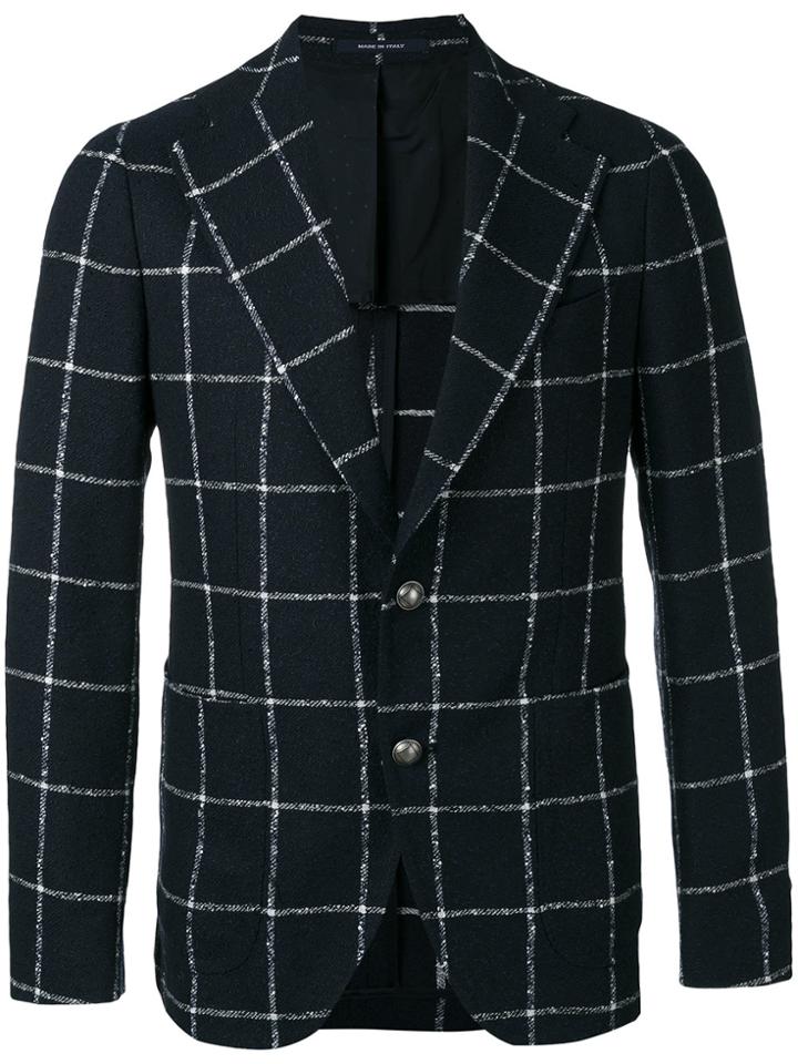 Tagliatore Large Check Blazer - Blue