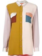 Lanvin Colour Block Shirt, Women's, Size: 44, Yellow, Acetate/viscose/silk