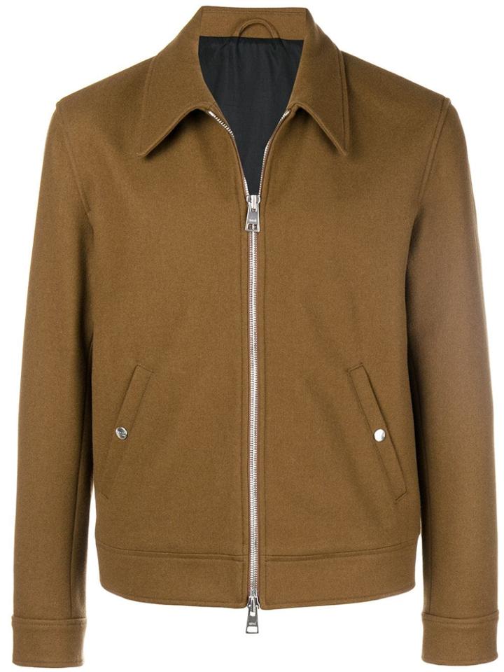 Ami Alexandre Mattiussi Snap Buttoned Zipped Jacket - Brown