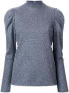 Le Ciel Bleu 'puff Cut' Blouse, Women's, Size: 36, Grey, Nylon/polyester/wool/rayon
