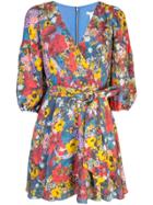 Alice+olivia Kerri Bishop Blossom Wrap Dress - Blue