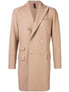 Eleventy Double-breasted Fitted Coat - Nude & Neutrals