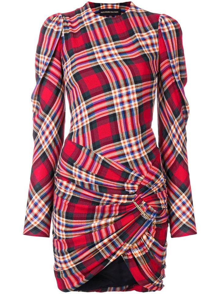 Alexandre Vauthier Short Tartan Dress - Red