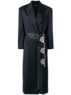 Ter Et Bantine Embroidered-belt Tailored Coat - Black