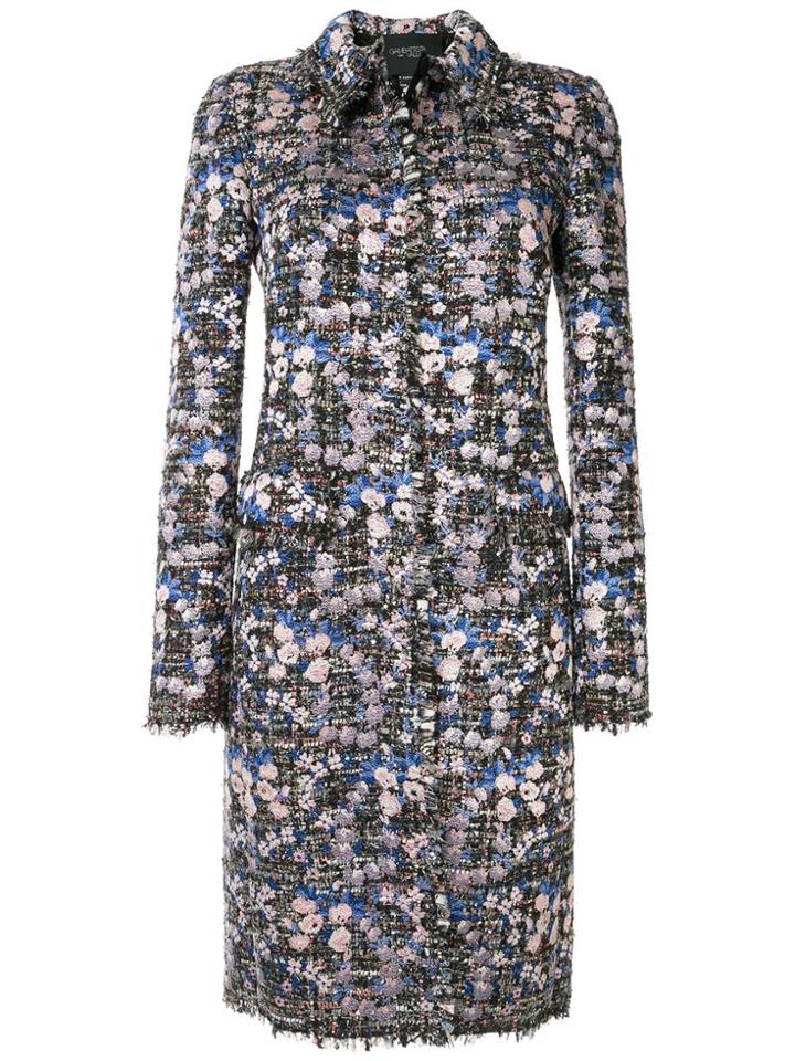 Giambattista Valli Floral Appliqué Coat - Blue