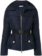 Versace Collection Belted Padded Jacket - Blue