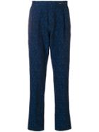 Pt01 Patterned Straight Leg Trousers - Blue