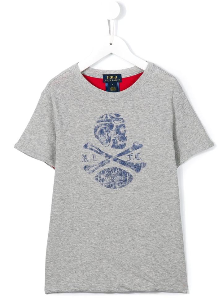 Ralph Lauren Kids Skull & Crossbones Printed T-shirt, Boy's, Size: 6 Yrs, Grey