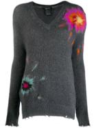 Avant Toi Tie-dye Intarsia Jumper - Grey