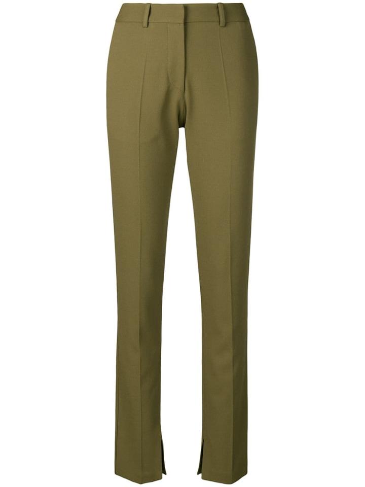 Victoria Beckham Side Split Skinny Trousers - Green