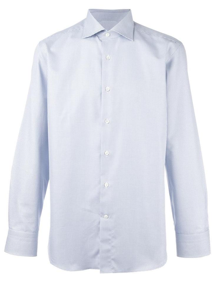 Canali Slim-fit Shirt, Men's, Size: 43, Blue, Cotton