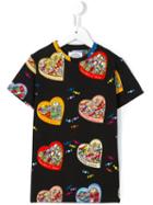 10x10 An Italian Theory Kids Heart Box Print T-shirt, Girl's, Size: 8 Yrs, Black