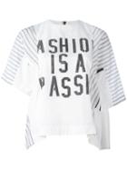 Sacai - Stripe Sleeve T-shirt - Women - Cotton/polyester/cupro - 4, White, Cotton/polyester/cupro