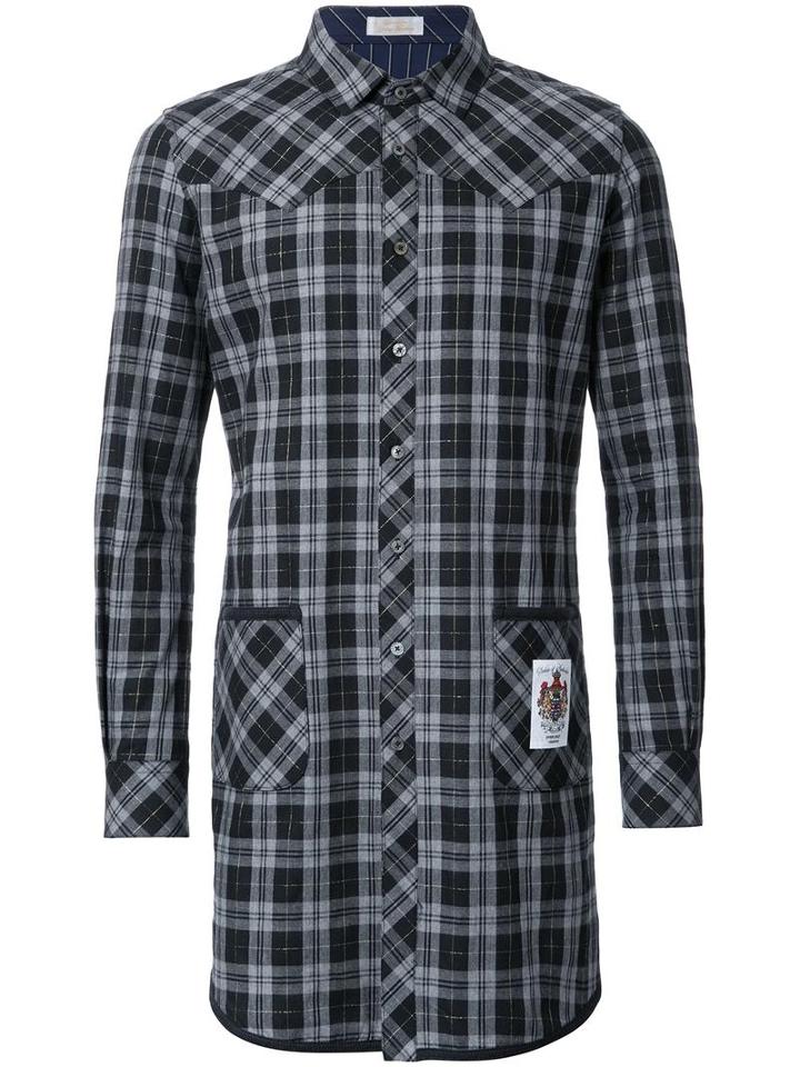 Education From Youngmachines Checked Shirt, Men's, Size: 3, Black, Cotton/polyester