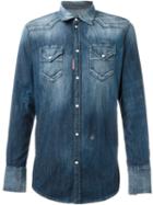 Dsquared2 Denim Shirt, Men's, Size: 46, Blue, Spandex/elastane/cotton