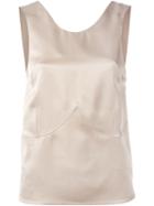 Calvin Klein Collection Tailored Tank Top, Women's, Size: 38, Nude/neutrals, Viscose