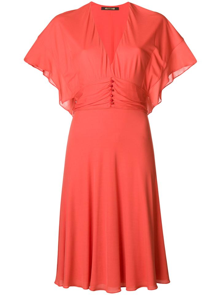 Roberto Cavalli Deep V-neck Dress - Yellow & Orange