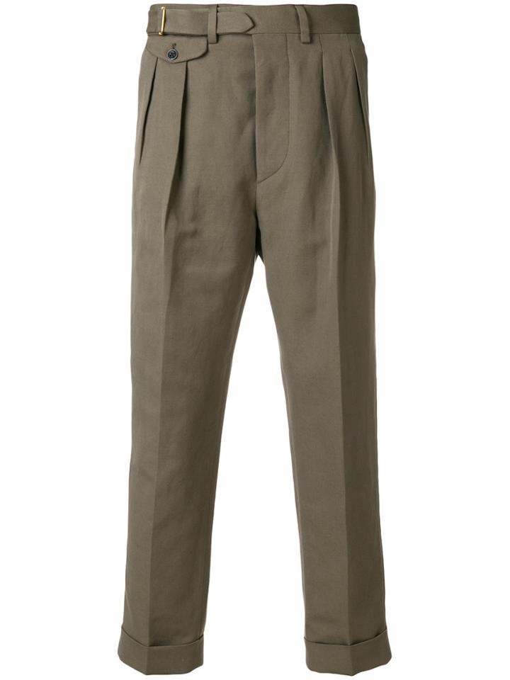 Lardini Roll Up Hem Trousers - Green
