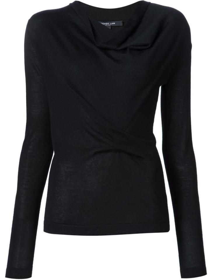 Derek Lam Cowl Neck Jumper, Women's, Size: Large, Black, Silk/cashmere