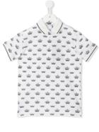 Dolce & Gabbana Kids Crown Print Polo Shirt, Toddler Boy's, Size: 4 Yrs, White