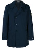 Stone Island Single Breasted Trench Coat - Blue