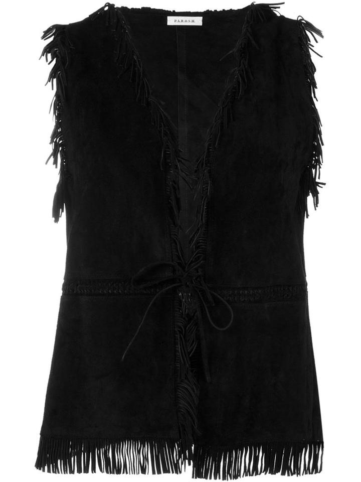 P.a.r.o.s.h. Fringed Sleeveless Jacket