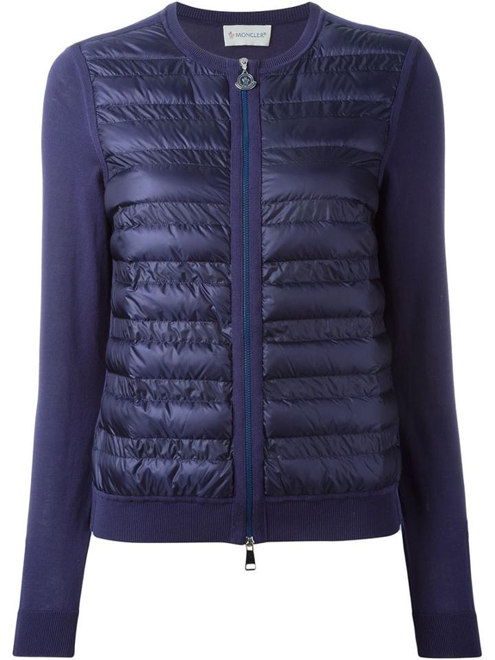 Moncler Padded Front Cardigan, Women's, Size: S, Blue, Polyamide/cotton